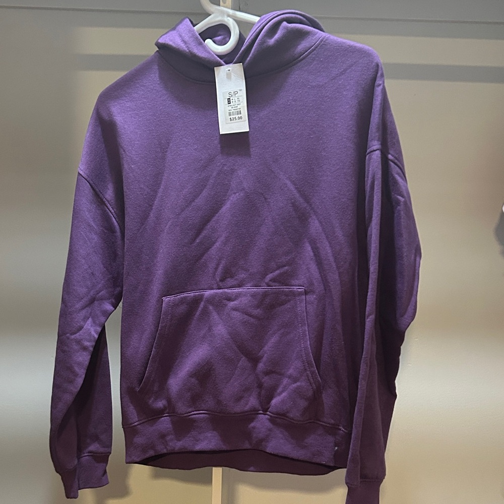 Men's Purple Hooded Pullover Sweatshirt